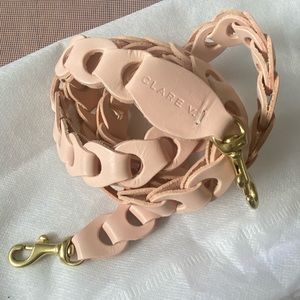 Clare V. Leather Crossbody Strap - light pink